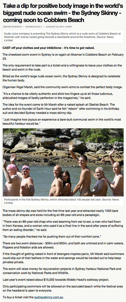 sydney skinny swim daily telegraph article